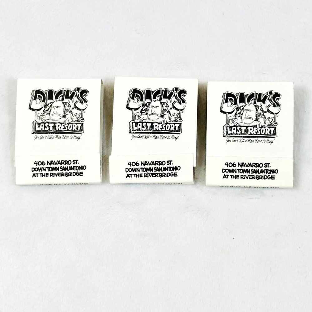 Dick's Last Resort Vintage Matchbooks with Pinup/Topless Girl Photos - Unused